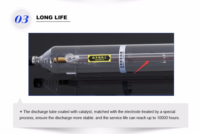 EFR ZN/ZS1650 130W CO2 Sealed Laser Tube for Laser Engraving Machine, 10000hr Uselife